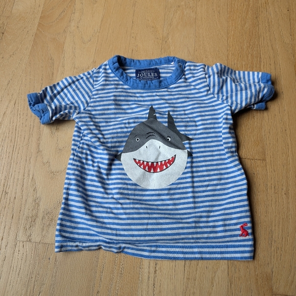 Joules Shark Short sleeved Shirt size 9-12 months - Picture 1 of 4